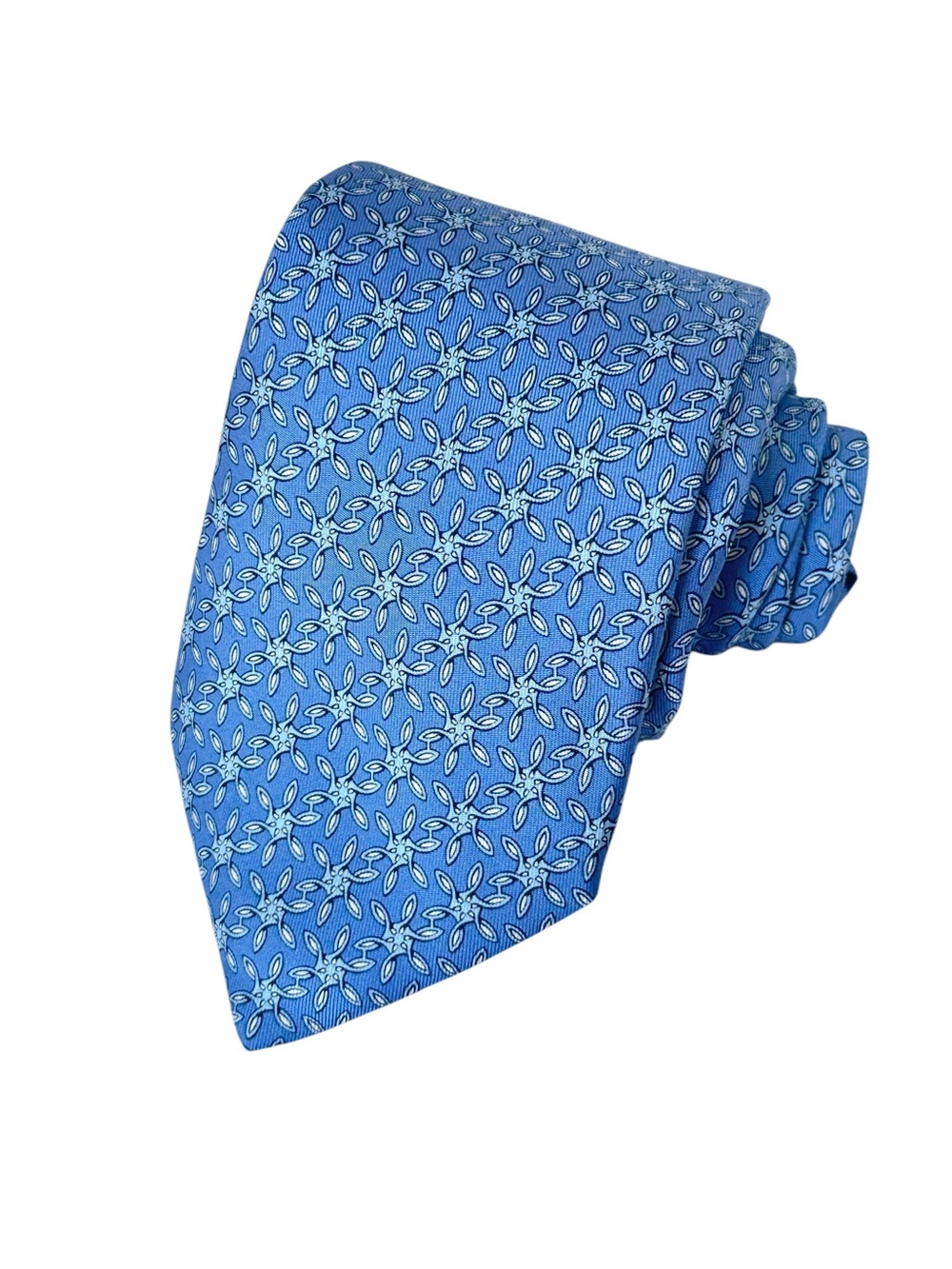 Blue Geometric Pattern Men's Tie